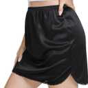NACHILA Women's Anti Static Half Slip Soft Underskirt Smooth Under Dress (Large, Black)