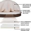 Furhaven 26" Round Memory Foam Dog Bed for Medium/Small Dogs w/ Removable Washable Cover, For Dogs Up to 30 lbs - Sherpa & Suede Snuggery - Espresso, 26-inch