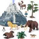 Volcano Toy Playset, Animal Figures 11 Pcs, Kids Ages 3+, One Size