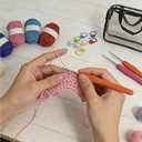 24-piece Crochet Starter kit Includes 12-Color Yarn Bundle, 2 Crochet Hooks, 9 Stitch Markers, and a Storage Bag; Complete Knitting Set Suitable for DIY Crafts and Scarf Making