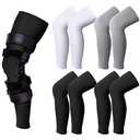 Sosation Only4 Pcs Knee Brace Undersleeve Knee Sleeve for Under Brace Closed Patella Compression Breathable Leg Sleeves for Men Women Thigh Shin Support for Sports Protector(Medium)