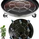 Heavy Duty Plant Caddy with Solid Rubber Wheels, Lockable, Increased Load Capacity, One-Minute Installation, Suitable for Indoor, Outdoor, Patio, Garden Settings, 20 Inches 1PACK, Black