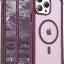 Magnetic for iPhone 13 Pro Max Case, [Compatible with MagSafe][Military Grade Drop Protection][Heavy Duty Protection][Non-Slip][Shockproof] 2-Layer Durable Bumper Phone Case 6.7''-Wine Red