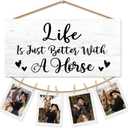 Horse Gifts Picture Frame Photo Holder for Wall, Horses Gift for Women Men Horses Lover Horses Rider, Animals Memorial Gifts Hanging Photo Display