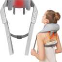 PERLEVI Cordless Neck Shoulder Massager with Heat,Deep Tissue Kneading Relieves Tension Improves Circulation,Gifts for Women,Men,Mom,Dad(Grey)
