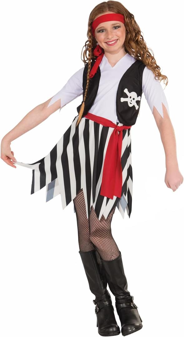 Rubies Buccaneer Pirate Costume Dress for Kids Girl's, Large