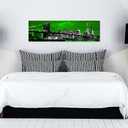 Canvas Wall Art Green sea New York Brooklyn bridge paintings Wall Art Black and White Stretched Wall Art for Bedroom Artwork Canvas Art Prints 12"x36" Wall Decor Painting Office Ready to Hang