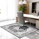 Office Chair Mat Desk Chair Hardwood Mat, Under Chair Mat for Rolling Chair for Home Gaming Tile Floor, Large Floor Protector Rug, Anti-Slip, Fauxwool Material (Brown, 36x48)