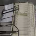 2 Tier Dish Drying Rack Dishes Organizer Rack Double Decker for Kitchen Counter (White-manual Tray)