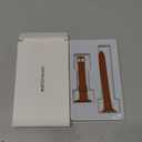 STIROLL Slim Leather Bands Compatible with Apple Watch Band, Top Grain Leather Watch Thin Wristband, Size: 38mm/40mm/41mm/42mm(Series 11 10)(Brown Gold)