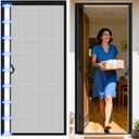 Beeveer Retractable Screen Door with Sliding Track Fits Door Size 36" x 82" (Curtain Size 38'' x 83'') Pet Friendly Magnetic Fiberglass Mesh Screen for Patio French Sliding Doors Weighted Bottom