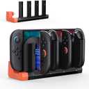 Transnovo Switch 2 Controller Charger - Plug-in Dual-Direction Magnetic Charging Dock for Nintendo Switch 2 Joycons, Accessories 4-in-1 Fast Charger Station with Charging Indicator, Black