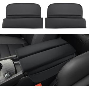 INTGET Car Center Console Armrest Cover for Nissan Rogue Accessories 2021-2026 2022 2023 2024 2025 Leather Arm Rest Box Lid Middle Console Seat Cover Protector (Black Cushion Flat, 2021-2026)