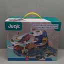 Toy Car Ramp Track Dinosaur Climbing Hills Railcar Colorful Vehicles Construction Play Set with 12 Mini Racer Cars and Track for Preschool Gifts Kids Ages 3 Years and Older (Dinosaur Hill)