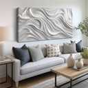 AOZEMI Abstract Wall Art Canvas Large Pictures Art White Wall Decor Prints for Living Room Office 29x59 Neutral Artwork Modern Home Decor (59L" x 29W")