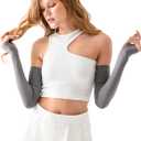 Unisex Arm Warmers Arm Sleeves for Women and Men Made in Turkey (Gray)