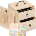 TORIBIO Essential Oil Storage Box for 40 Bottles, Wooden Essential Oils Holder Organizer Holds 5-30ml for Young Living & Doterra Bottles