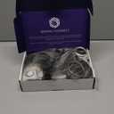 HAIRCUBE Long Wavy Wigs for Women with Partial Bangs, Heat Resistant Fibre Synthetic Lace Front Wig Grey Color