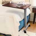 Hospital Bed Table on Wheels Over Bed Tray for Feeding Eating and Laptop, Adjustable Height Heavy Duty with Capacity up to 70 lbs, 31.515.5 inches