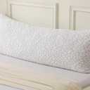 Shredded Memory Foam Full Body Pillow - Cooling Removable Bamboo Rayon Cover + Extra Gel Foam, Soft-Firm Adjustable for Adults, Oeko & CertiPUR-US Standard, 20x54 Inch, 1 Pack (Marbling White)