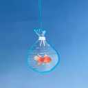 Goldfish in A Bag Car Charm,Cute Goldfish Car Hanging Ornament Pendant,Summer Fish Beach Decor Rear View Mirror Accessories for Women Men