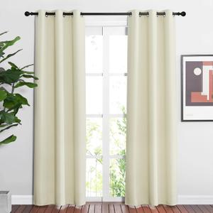 NICETOWN Blackout Beige Curtains 84 inch Long for Bedroom - Thermal Insulated Solid Grommet Vertical Drapes Room Darkening Drapes for Living Room (Set of 2, W37 x L84) (37"W x 84"L (Pack of 2), Beige)