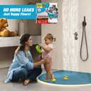 Shower Threshold Water Dam Barrier 39" - White Collapsible Shower Water Blocker - Guard for Walk in Shower - Water Guard Stopper for Floor - Shower Door Water Blocker by Hippo Dam