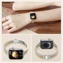TiMOVO Metal Band Compatible with Apple Watch 42mm (Series 11/10) 41mm 40mm 38mm for Women, Dressy Replacement Strap for iWatch SE 3/2/1, Series 9/8/7/6/5/4/3/2/1, Silver/Gold