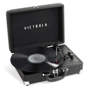 Victrola Journey+ Bluetooth Suitcase Record Player – Built-in Speakers, 33-1/3, 45 & 78 RPM Vinyl Record Player, RCA Out, Headphone Jack, Wireless Streaming (Black)