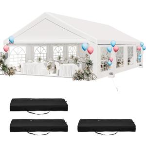 YITAHOME 20x30 ft Party Tent Heavy Duty Outdoor Wedding Event Shelters Upgraded Galvanized Canopy with Large White Roof, Removable PVC Sidewalls & 3 Storage Bags