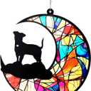 Dog Memorial Suncatcher,Pet Sympathy Gifts,Dog Memorial Gifts for Loss of Dog,Personalized Dog Pass Away Gifts with Name Date for Pet Lovers