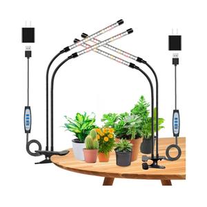 Wolezek Grow Lights for Indoor Plants, 2 Pack 6000K LED White Plant Grow Lights Indoor, Full Spectrum Grow Lamp with Clip, Auto ON & Off Timer 6/12/16H, 3 Modes, 5-Level Dimmable Brightness