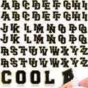 Yilloog 104 Pcs Self Adhesive Chenille Letter Patches Dupes Glitter Chenille Letter Patches Initial for Clothing DIY Mobile Phone Backpacks Hat(Black)