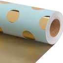 LaRibbons Reversible Wedding Wrapping Paper Jumbo Roll with Gold Polka Dot Design, Gift Wrap Set for Mother's Day, Bridal Shower, Birthday, Party Celebration, 30 Inch × 40 Feet (100 sq. ft. ttl.)