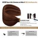 Tape in Hair Extensions Human Hair for Women Real Human Hair Tape in Medium Brown with Medium Auburn Highlights Silky Straight Tape in Hair Extensions 16inch 20pcs 30g