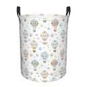 Gbuzozie Watercolor Hot Air Balloon Round Laundry Hamper Storage Basket Toys Clothes Organizer Bin For Home Bathroom Bedroom Dorm Nursery, 62l
