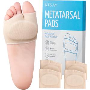 KTSAY 2 Pairs Metatarsal Pads with Gel Pad for Women and Men M