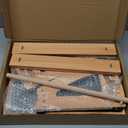 StrongTek Ergonomic Under Desk Footrest, 3 Adjustable Heights Wooden Office Footrest, Large Anti-Slip Surface, Improves Posture and Blood Circulation, up to 400lbs (Natural)