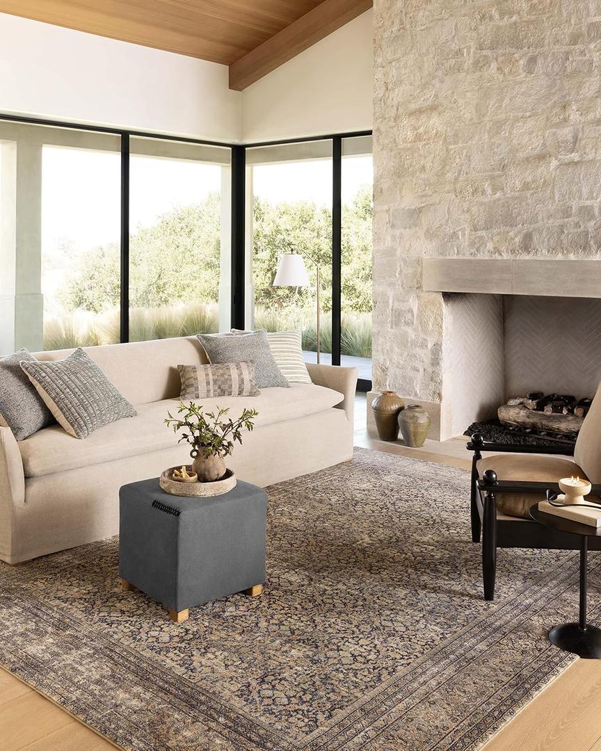 Loloi Amber Lewis Morgan 2' x 3'-6" Rectangle Accent Rug in Denim/Multi - Large Area Rug, Neutral Area Rug for Room Dcor, Vintage Rug Inspired, Soft Area Rug for Living Room, Bedroom, Dining Area