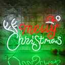 Britrio Merry Christmas Neon Sign LED Neon Light Wall Decoration for Bedroom Holiday Christmas Party Business Store Window Home Decor Hanging Ornament Xmas Gift Indoor 5V USB 15.75”