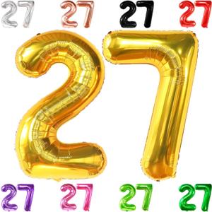 KatchOn, Huge Gold 27 Balloon Numbers - 40 Inch | 27 Gold Balloon Numbers, 27th Birthday Decor Men and Women | Gold 27 Birthday balloon | Anniversary Party Supplies