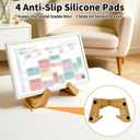 Solid Wood Calendar Stand for Skylight 15 Inch, Compatible with Skylight Calendar 2, Calendar Holder with 4 Non-Slip Silicone Pads, Supports Horizontal or Vertical Display.(Bamboo)