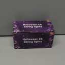 WATERGLIDE Halloween C6 String Lights, 33ft 100 LED Black Wire Fairy Lights with 29V Safe Adaptor, 8 Lighting Mode, Waterproof for Indoor Outdoor Patio Xmas Tree Party Decor, Orange