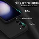 bemal for Samsung Galaxy S25 Case - Smooth Silky Liquid Silicone - Slim Fit Soft Microfiber Lining - Designed for Women and Girls - Shockproof Protective Phone Cover 6.1"- Black