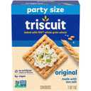 Triscuit Original Whole Grain Wheat Crackers, Vegan Crackers, Healthy Snacks, Lunch Snacks, Party Size, 17 oz