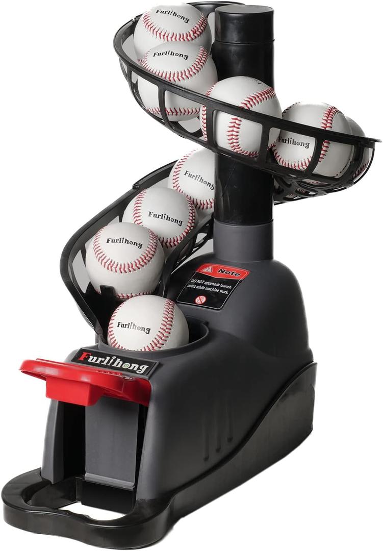 Furlihong 898BH Baseball Soft Toss Machine, Angle Adjustable, Step On Paddle and Release to Launch, No Power Supply Needed, Works with Regulation Baseball