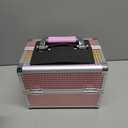 Joligrace Makeup Train Case Makeup Case Organizer Portable Cosmetic Box Storage with 2 Trays Mirror Locking Make Up Travel Case for Nail Kits Cosmetics Craft Traveling Makeup Box Mermaid Pink