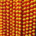 5 PC - 5 feet Marigold Garland |Indian/American Wedding Party Mantle Decoration, Faux Garlands Wedding Garland, Diwali Decoration, Spring Bush Floral! (Yellow & Dark Orange)