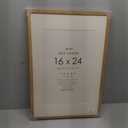 16x24 Wood Frame, Solid Oak 16x24 Poster Frames with Mat to 12x18(Openning Size is 11.7x17.7), Natural Oak 24x16 Frame, Set of 1