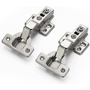 Ravinte 4 Pack 2 Pairs European Kitchen Cabinet Hinges Soft Close Half Overlay Cabinet Door Hinges Heavy-Duty Frameless Adjustable Concealed Cabinet Cup Hinge
